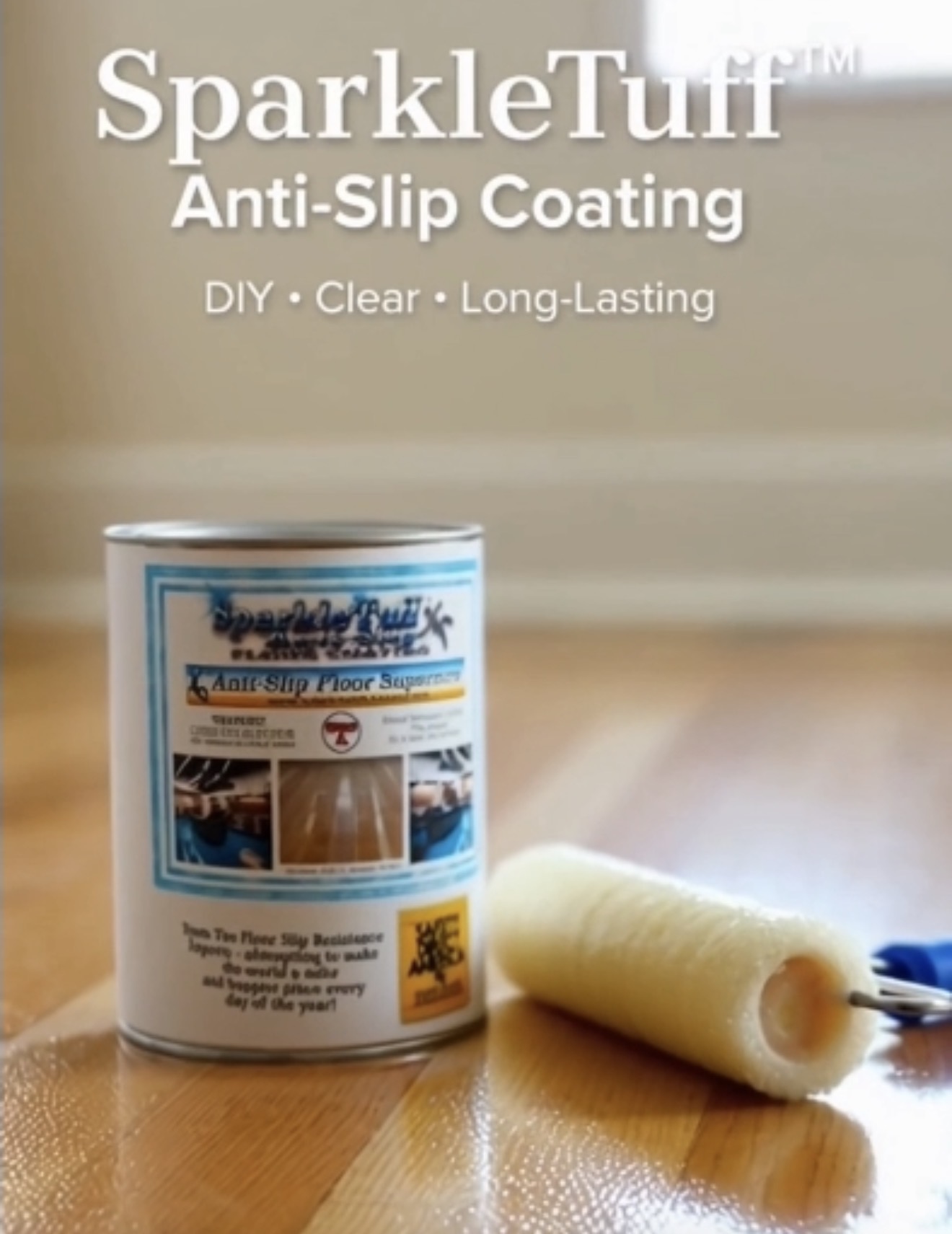 SparkleTuff Anti-Slip Floor Coating - clear, gritty, and looks great!