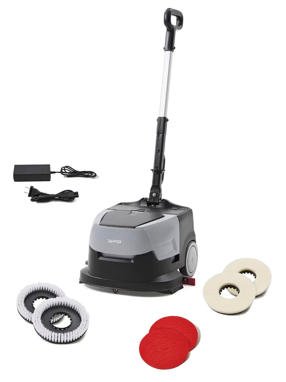 Compact professional auto scrubber with double-walled squeegee
