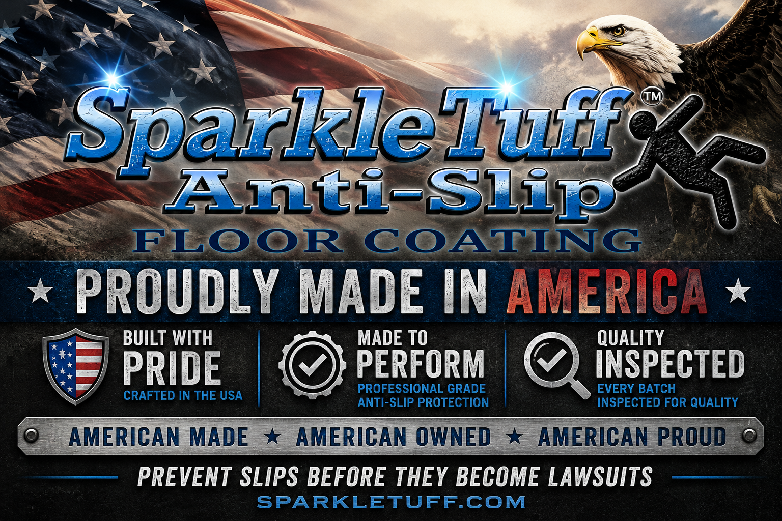 SparkleTuff Anti-Slip Coating - made in America - Stop Slips Now