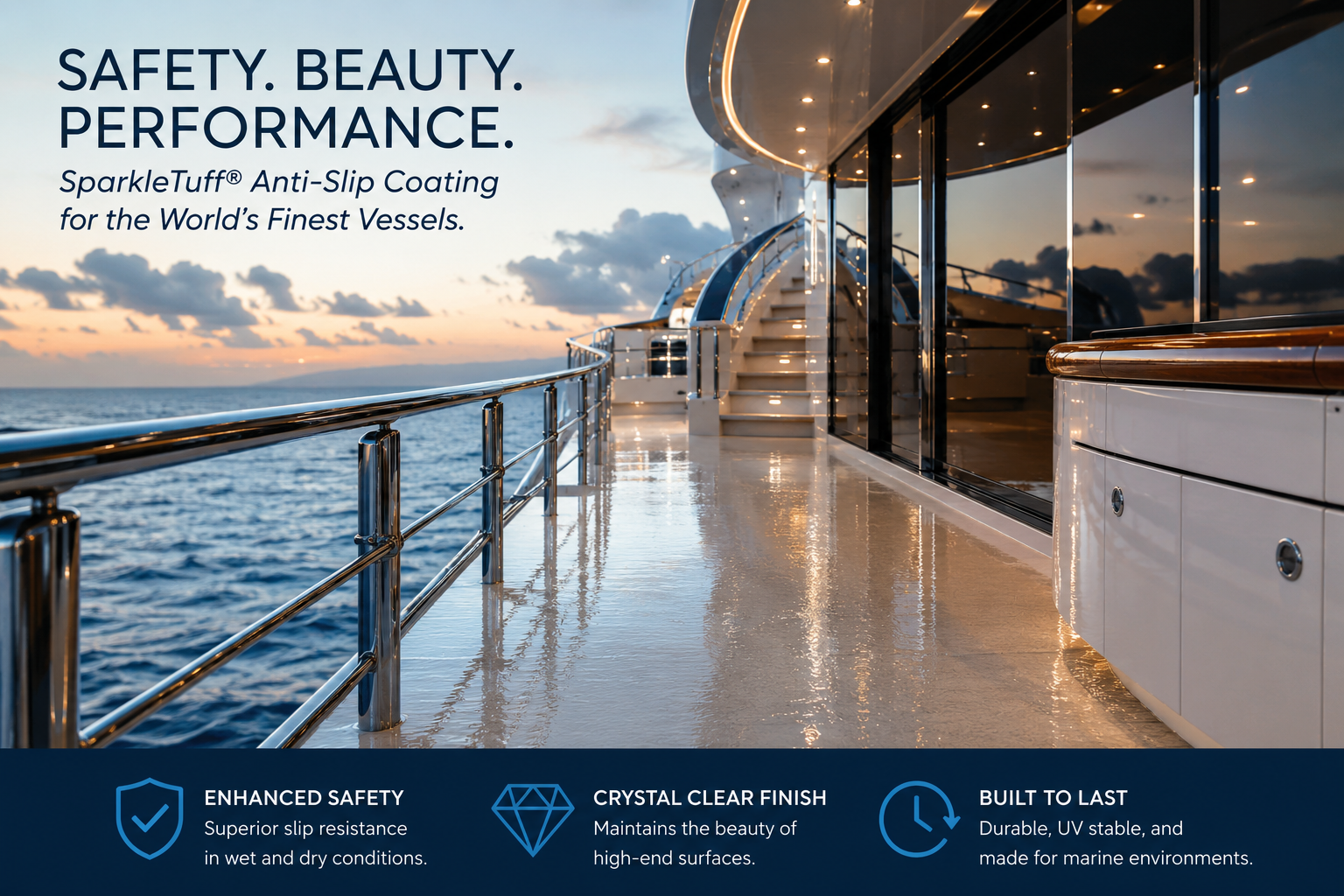 SparkleTuff on luxury yachts and marine vessels