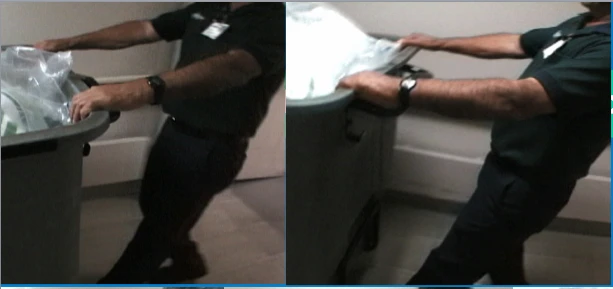 Slippery floor and pushing cart