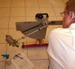 Pendulum Slip Resistance DCOF Tester in action