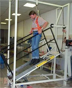 ramp slip test treaded shoes