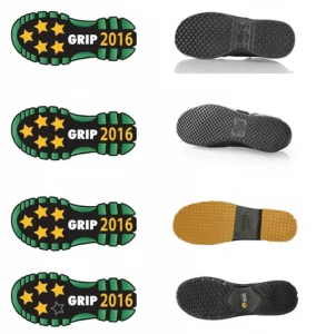 Star ratings (left) and sole designs for Shoes for Crews and Keuka footwear