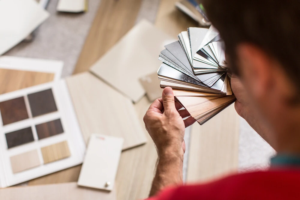 Looking at Flooring Samples