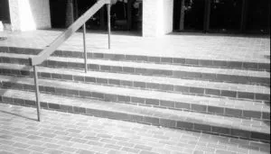stairway in sunlight with shadows