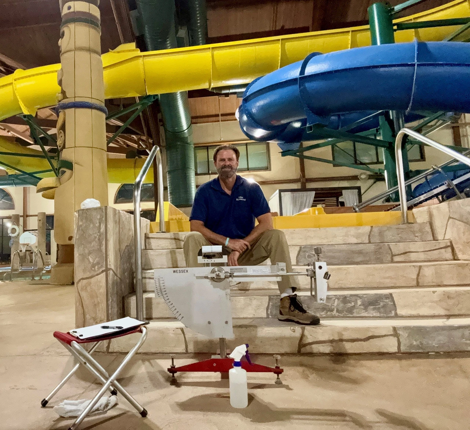 Splash Pad and Water park pendulum Slip Resistance Test