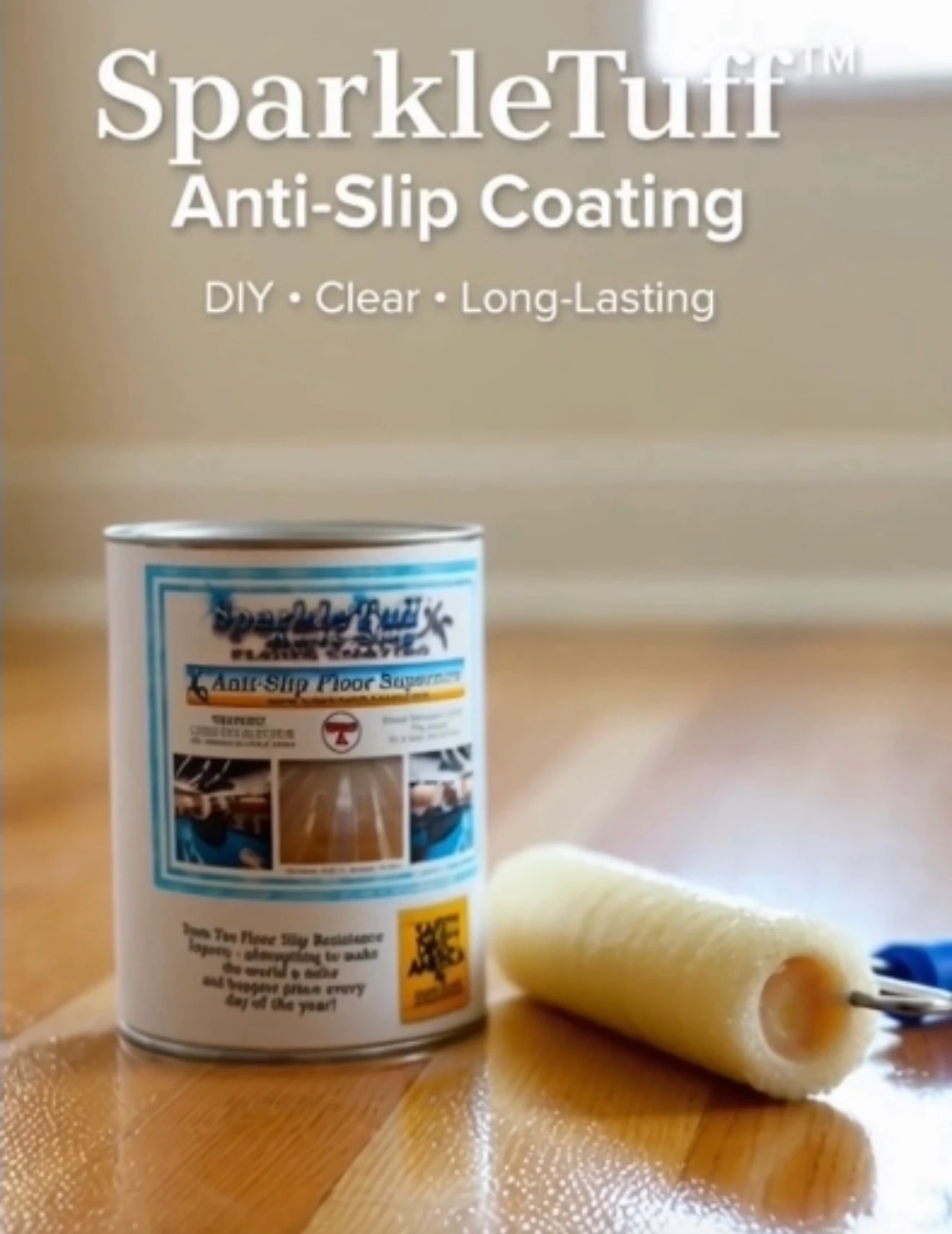 SparkleTuff Anti-Slip Floor Coating - clear, gritty, and looks great!